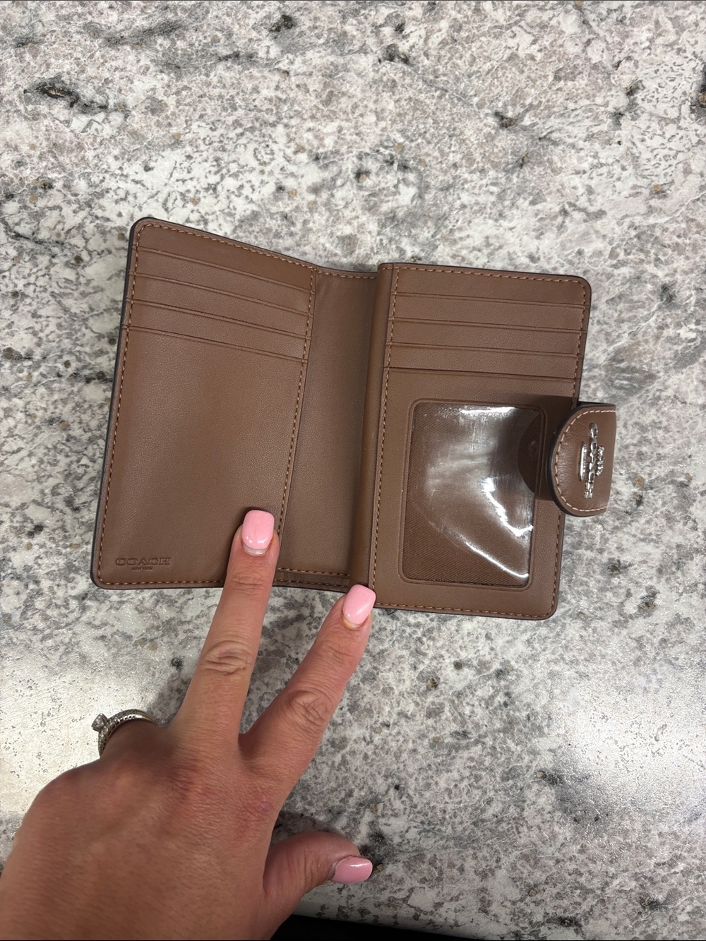 Coach Medium Corner Zip Wallet in Signature Canvas with a Banana Print. - Picture 3 of 4